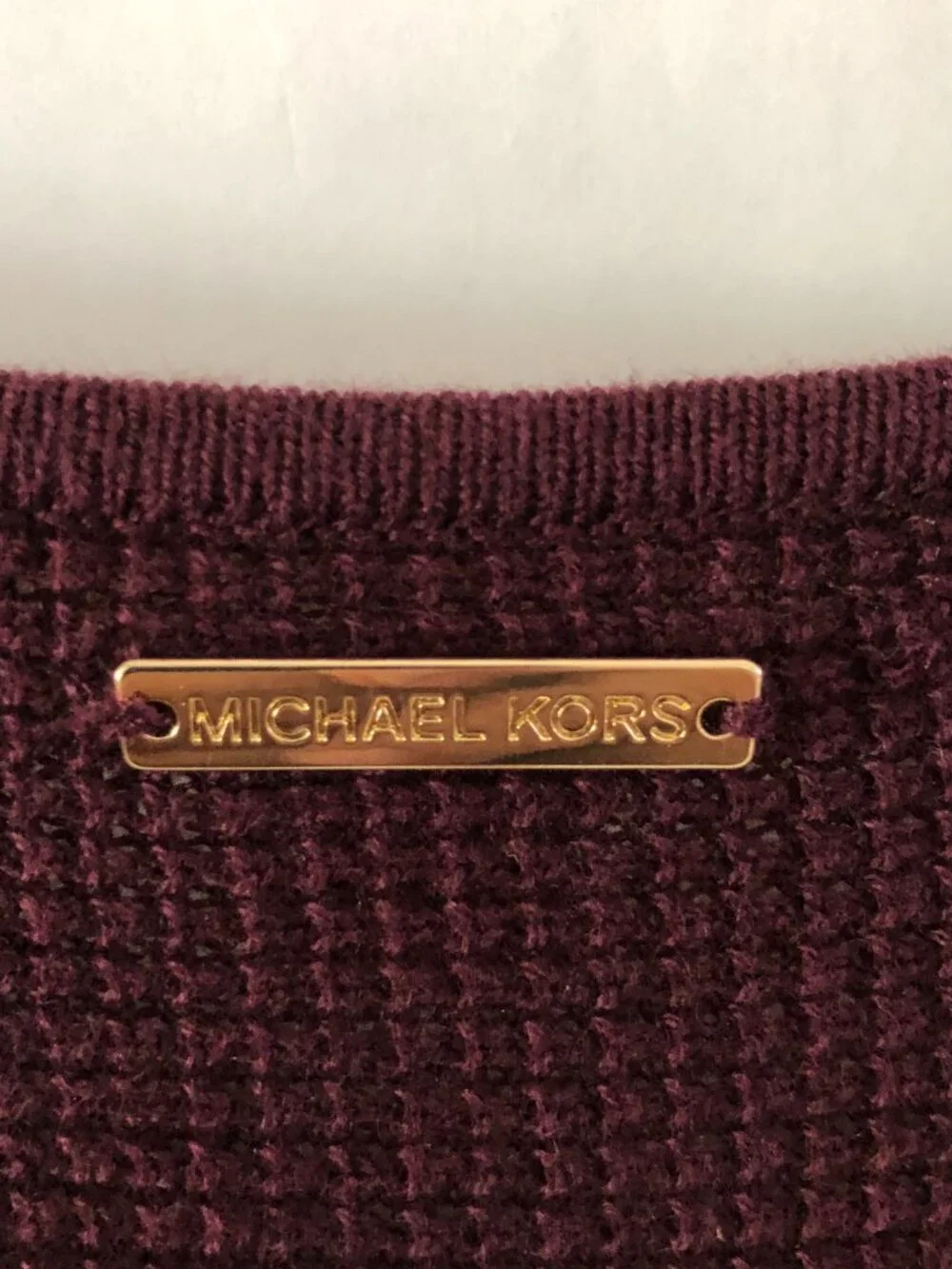 Michael Kors MK Women Burgundy Sweater Dress Size M Knit Tunic Casual Office